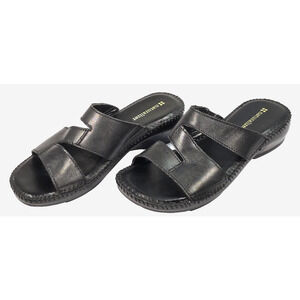 Naturalizer Wiser-1 Women's Black Slip-On Leather Upper Sandals Slides Size 6.5M